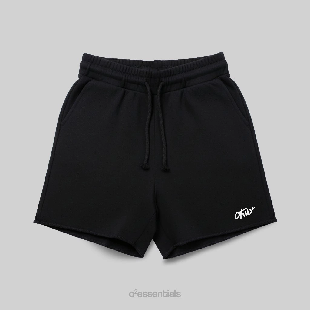 Flow Shorts – Short Pants Unisex Baby Terry Premium Black Front