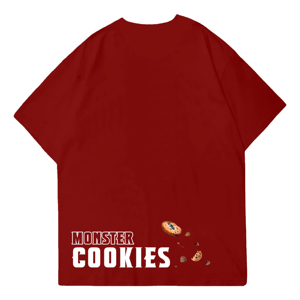Oversized T-Shirt – Monster Cookies Maroon Back