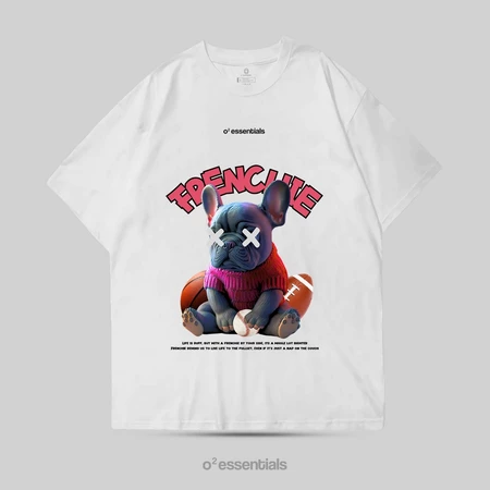 Oversized T-Shirt – Frenchie White Front