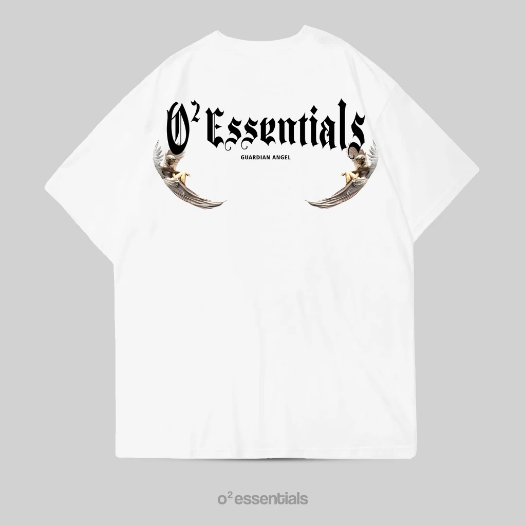 Oversized T-Shirt – Guardian Angel White Front