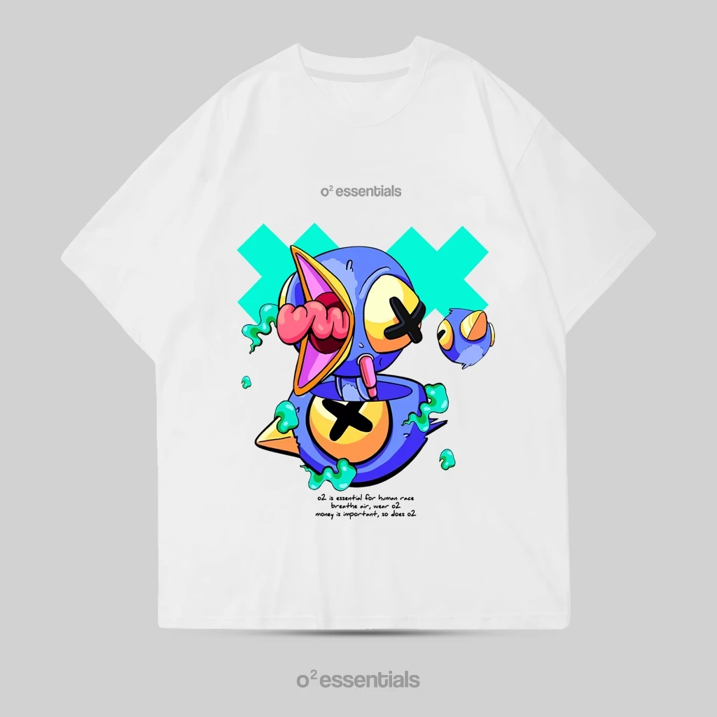 Oversized T-Shirt – Hungry Bird White Front